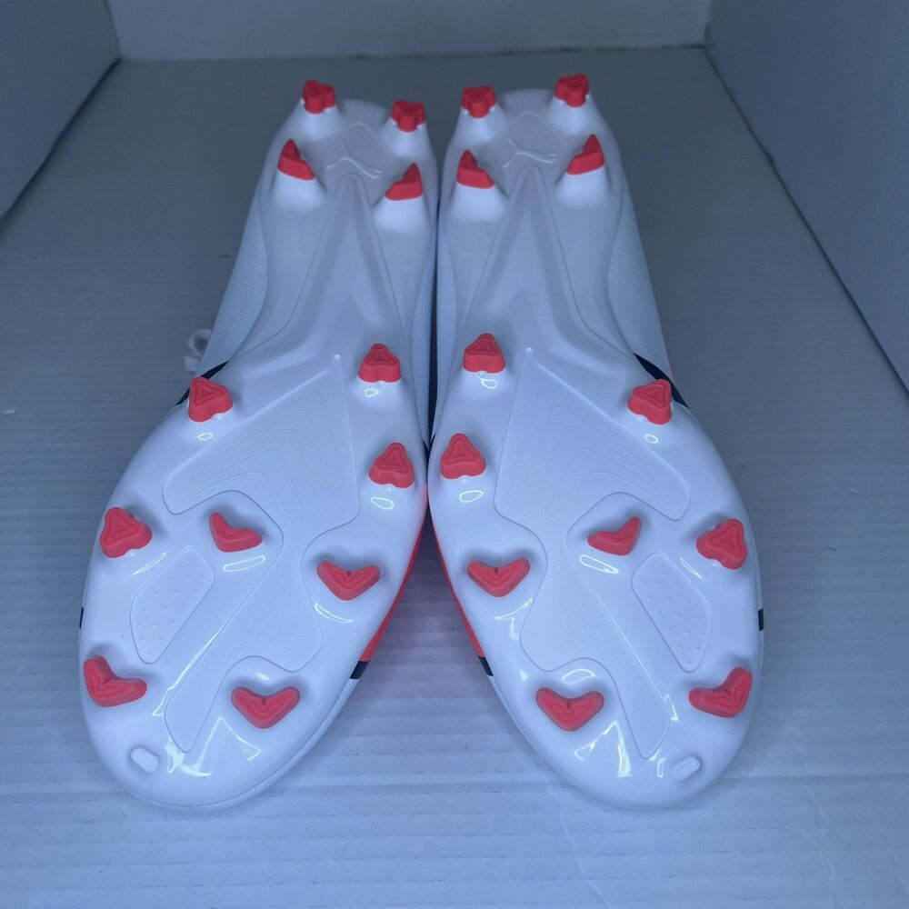 New Puma Ultra Play FG/AG White Fire Orchid Soccer Cleats TF349 Men's Size 11 O1